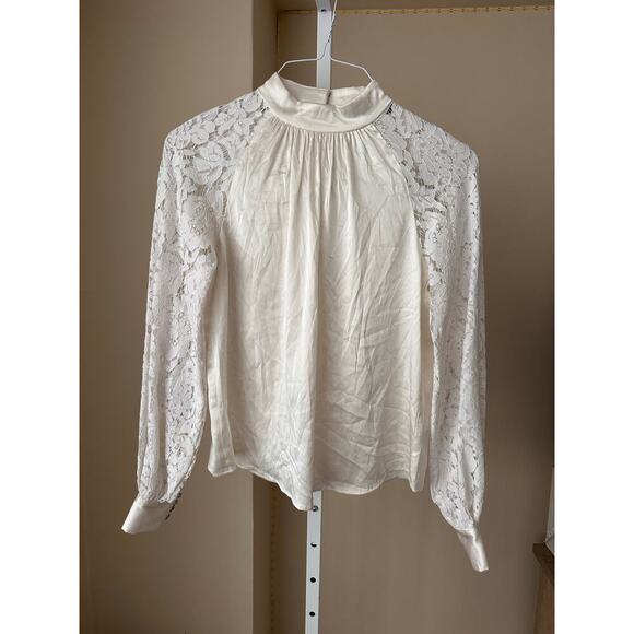 Generation Love Hartley Lace Sleeve Blouse White size Small - Picture 3 of 7
